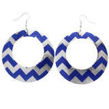 Mi Amore Chevron Dangle-Earrings Silver-Tone/Blue