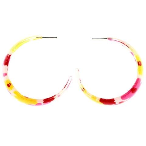 Mi Amore Flower Dangle-Earrings Pink/Yellow