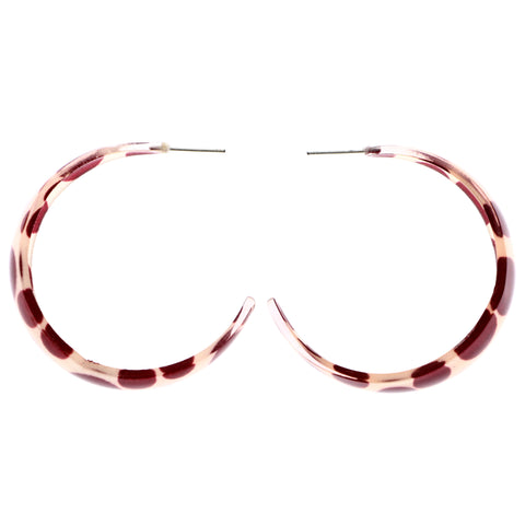 Mi Amore Polka Dot Dangle-Earrings Red/White