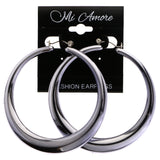 Mi Amore Hoop-Earrings Dark-Silver