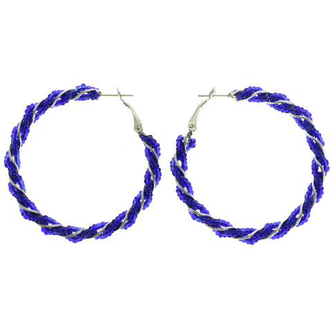 Mi Amore Hoop-Earrings Blue/Silver-Tone