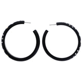 Mi Amore AB Finish Dangle-Earrings Black/Silver-Tone