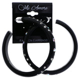 Mi Amore AB Finish Dangle-Earrings Black/Silver-Tone