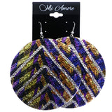 Mi Amore Textured Dangle-Earrings Multicolor/Silver-Tone