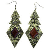 Mi Amore Antiqued Dangle-Earrings Gold-Tone/Brown