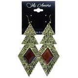 Mi Amore Antiqued Dangle-Earrings Gold-Tone/Brown