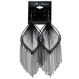 Mi Amore String Art Dangle-Earrings Black/Dark-Silver