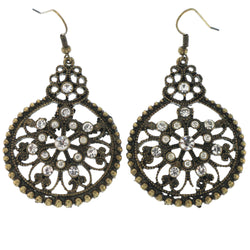 Gold-Tone & Silver-Tone Metal Dangle-Earrings Crystal Accents