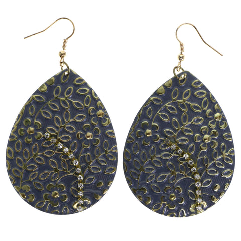 Mi Amore Flower Dangle-Earrings Gray/Gold-Tone