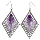 Mi Amore Dangle-Earrings Purple/Silver-Tone
