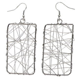 Mi Amore Wire Wrap Dangle-Earrings Silver-Tone