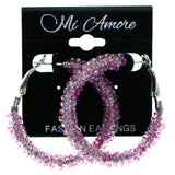Mi Amore Hoop-Earrings Pink/Silver-Tone