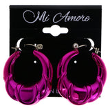 Mi Amore Hoop-Earrings Pink/Silver-Tone