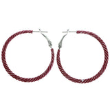 Mi Amore Hoop-Earrings Red/Silver-Tone
