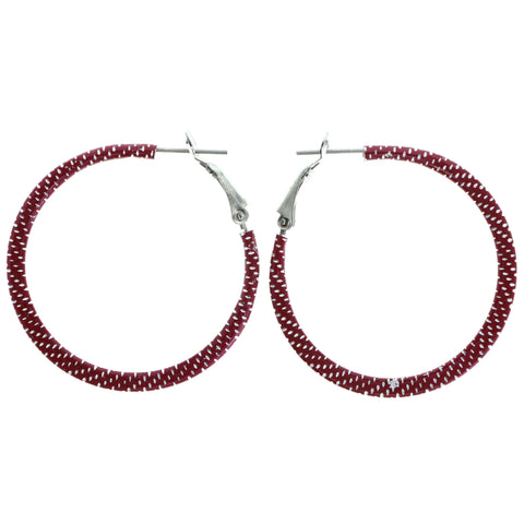 Mi Amore Hoop-Earrings Red/Silver-Tone