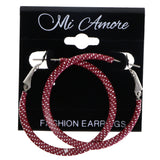 Mi Amore Hoop-Earrings Red/Silver-Tone