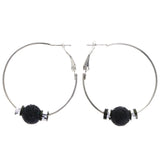 Mi Amore Hoop-Earrings Silver-Tone/Black