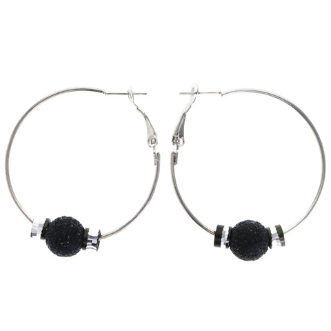 Mi Amore Hoop-Earrings Silver-Tone/Black