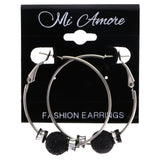 Mi Amore Hoop-Earrings Silver-Tone/Black