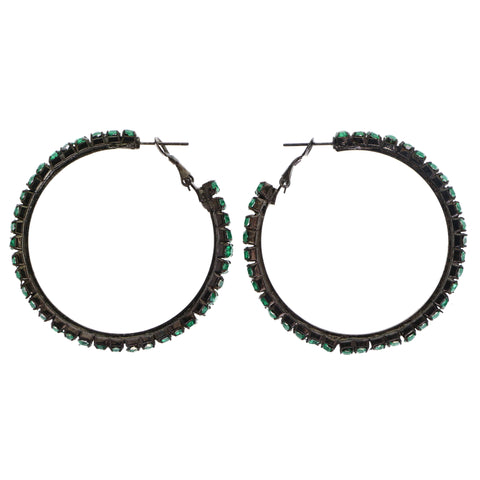 Mi Amore Hoop-Earrings Green/Dark-Silver