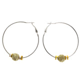 Mi Amore Hoop-Earrings Silver-Tone/Yellow