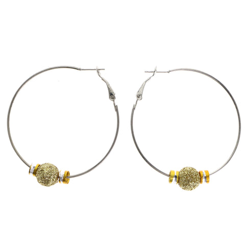 Mi Amore Hoop-Earrings Silver-Tone/Yellow