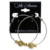 Mi Amore Hoop-Earrings Silver-Tone/Yellow