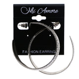 Mi Amore Dangle-Earrings Dark-Silver/White