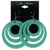 Blue & Silver-Tone Plastic Dangle-Earrings