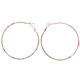 Mi Amore Paint Splatter Hoop-Earrings Gold-Tone/Pink