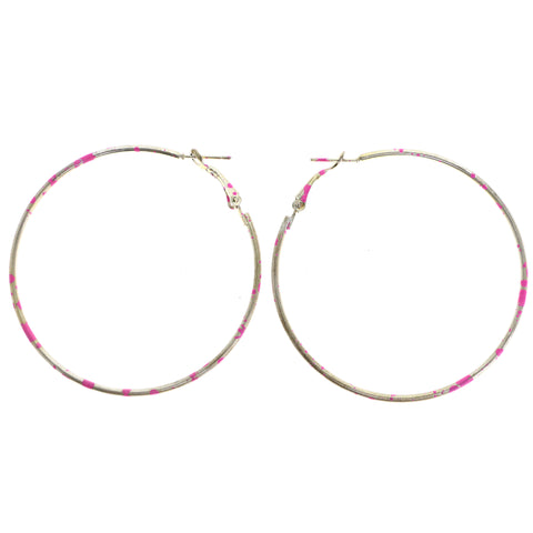 Mi Amore Paint Splatter Hoop-Earrings Gold-Tone/Pink