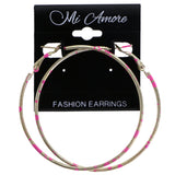 Mi Amore Paint Splatter Hoop-Earrings Gold-Tone/Pink