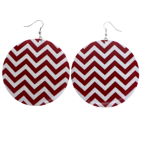Mi Amore Chevron Dangle-Earrings White/Red