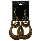 Orange & Black Metal Dangle-Earrings