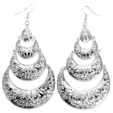 Mi Amore Flower Dangle-Earrings Silver-Tone