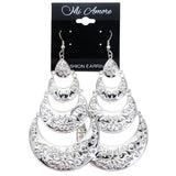 Mi Amore Flower Dangle-Earrings Silver-Tone
