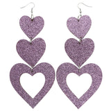 Mi Amore Heart Dangle-Earrings Pink