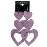 Mi Amore Heart Dangle-Earrings Pink
