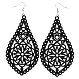 Mi Amore Flower Dangle-Earrings Black