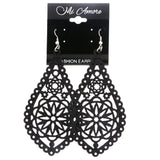 Mi Amore Flower Dangle-Earrings Black