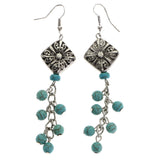 Mi Amore Dangle-Earrings Silver-Tone/Blue