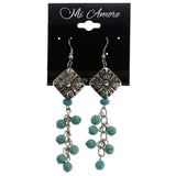 Mi Amore Dangle-Earrings Silver-Tone/Blue