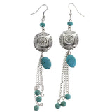 Mi Amore Dangle-Earrings Silver-Tone/Blue