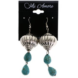Mi Amore Dangle-Earrings Silver-Tone/Blue