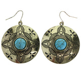 Mi Amore Antiqued Dangle-Earrings Gold-Tone/Blue