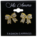 Mi Amore Bow Post-Earrings Gold-Tone