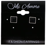 Mi Amore Post-Earrings Black/Silver-Tone