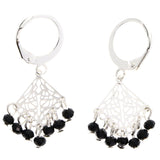 Mi Amore Dangle-Earrings Silver-Tone/Black
