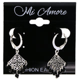 Mi Amore Dangle-Earrings Silver-Tone/Black