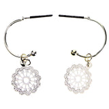 Mi Amore Flower Dangle-Earrings Silver-Tone